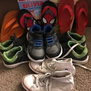 Lot of 7 boys size 11/12 used shoes.